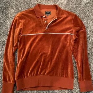 Todd Snyder Velour Piper Polo in Spice (orange)